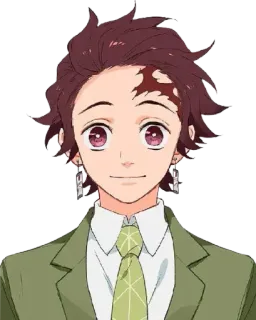 🙂 Tanjiro Kamado Demon Slayer anime, demon slayer, tanjiro, manga, cartoon, portrait, character telegram sticker