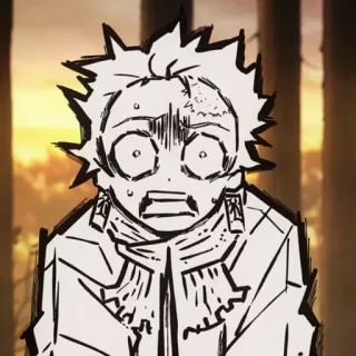 🧧 Tanjiro Kamado Demon Slayer Аниме, Манга, Клинок, рассекающий демонов, Тандзиро, испуганный, в шоке telegram sticker