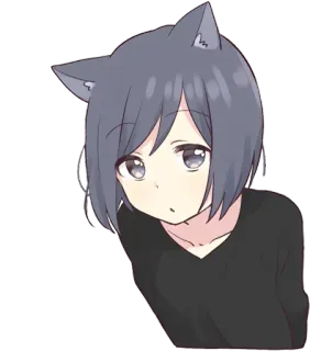 😗 Anime, Gadis kucing, Neko, Kartun telegram sticker