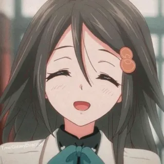🌻 T.me/GlitteryDirections anime, girl, happy, cute, cartoon, smiling telegram sticker