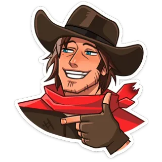 ⭐ kowboj, kapelusz, szalik, kreskówka, western, postać, rękawiczki telegram sticker