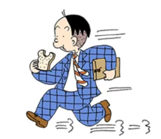 😶 Cartoon, Business, Laufen, Büro, Essen, Eile telegram sticker
