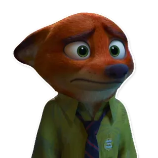 😶 Nick Wilde Zootopia nick wilde, zootrópolis, zorro, disney, dibujos animados telegram sticker