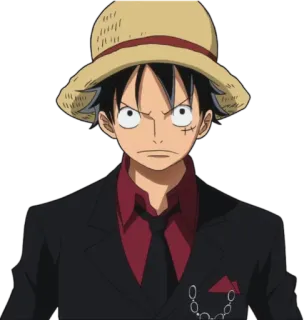 😒 Monkey D. Luffy One Piece 애니메이션, 몽키 D. 루피, 원피스, 밀짚모자, 캐릭터, 만화 telegram sticker