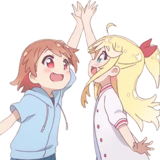 👏 Anime, Kartun, Tos, Teman, Senang telegram sticker