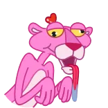 🤪 Pink Panther cartoon, pink, animal, panther telegram sticker