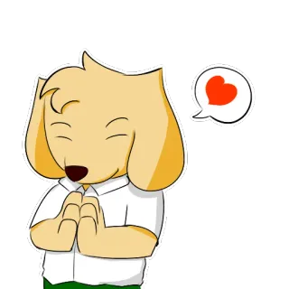 🙏 cachorro, saudação, amor, desenho animado, fofo, coração telegram sticker