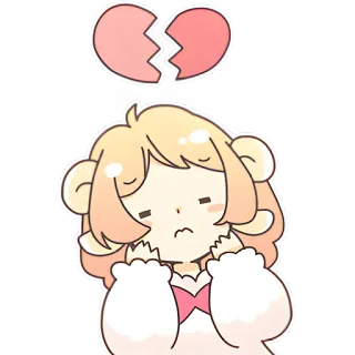💔 かわいい, マンガ, 悲しい, 失恋, アニメ, 女の子, カワイイ whatsapp sticker