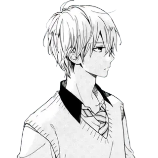 🙁 anime, manga, boy, teen, illustration, portrait telegram sticker