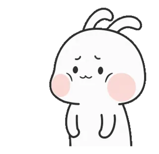 😮‍💨 lapin, mignon, animal, dessin animé, autocollant, kawaii telegram sticker