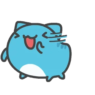 ↔️ 猫, 可爱, 卡通, 动物, 蓝色, 异想天开, 卡哇伊 telegram sticker
