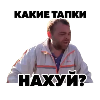 🤨 КАКИЕ ТАПКИ НАХУЙ? русский, мат, злость telegram sticker
