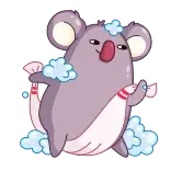 🧖‍♂️ coala, animal, fofo, desenho animado, banho, bolhas, meias rosa telegram sticker