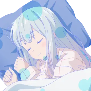 ✨ anime, sleeping, cute, girl, relaxing, cartoon telegram sticker