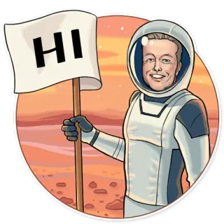 👋 Elon Musk HI Elon Musk, SpaceX, astronauta, kosmos, Mars, cześć, powitanie telegram sticker