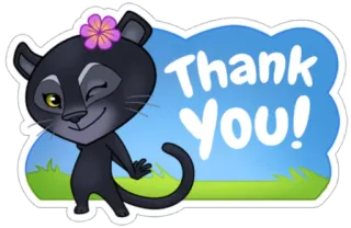 💢 Thank You! terima kasih, kucing, imut, bunga, stiker telegram sticker
