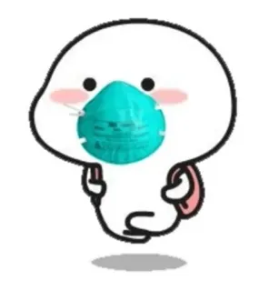 😷 masker, lucu, kartun, kesehatan, perlindungan telegram sticker