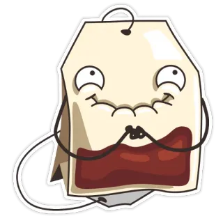 😏 ชา, ถุงชา, เครื่องดื่ม, การ์ตูน, เครื่องดื่ม, คาวาอิ, น่ารัก telegram sticker