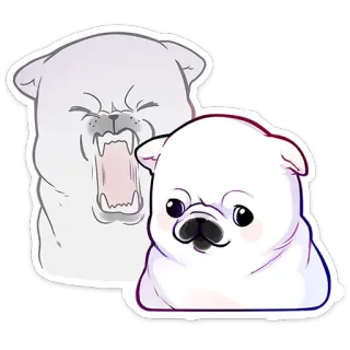 🙂 perro, cachorro, animal, lindo, mascota, dibujo animado, pegatina telegram sticker