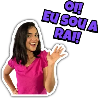 👋 Oi! Eu sou a Rai! greeting, woman, hello, rai, person, smiling telegram sticker
