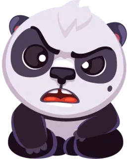 😠 Panda, Bravo, Desenho animado, Animal, Urso, Adesivo telegram sticker