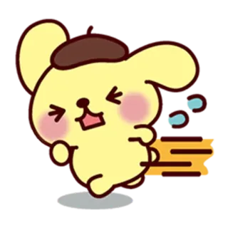 😓 Pompompurin cartoon, dog, character, kawaii, cute, Sanrio telegram sticker