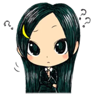 ⁉ Чиби, Аниме девушка, Мультфильм, Портрет, Персонаж telegram sticker
