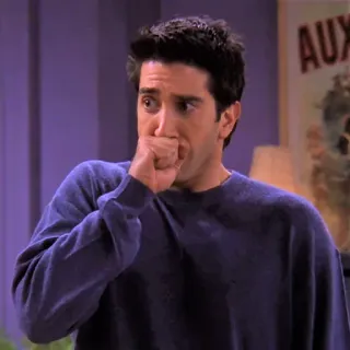 🤭 Ross Geller Friends série de TV, Friends, Ross Geller, David Schwimmer, envergonhado, engraçado telegram sticker