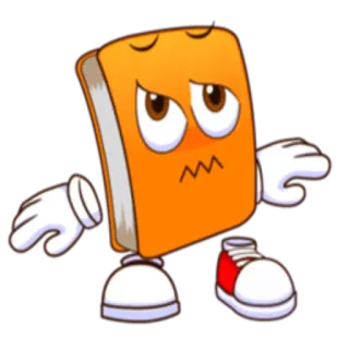 😖 книга, персонаж, мультфильм, грустный, образование, чтение whatsapp sticker