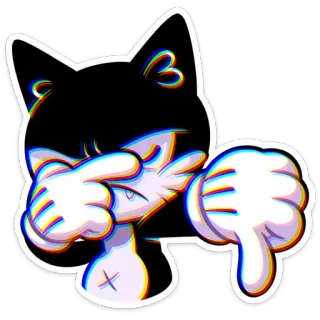 👎 кот, мультфильм, палец вниз, дизлайк, отрицательный, стикер telegram sticker