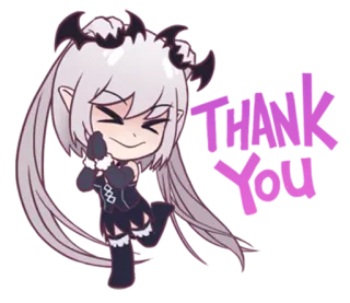 😊 Anime, Démon, Mignon, Chibi, Kawaii, Autocollant telegram sticker