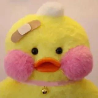 😐 canard, peluche, mignon, animal, jaune, kawaii telegram sticker