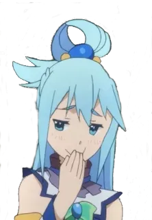 😏 Aqua Konosuba Anime, Konosuba, Aqua, Llorando, Triste, Waifu telegram sticker