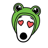 🐸 rana, animale, cartoni animati, assonnato, sbadiglio whatsapp sticker