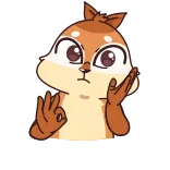 😬 животное, белка, мультфильм, жест, ок, оскорбительный telegram sticker