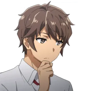 🤔 Sakuta Azusagawa Rascal Does Not Dream of Bunny Girl Senpai Anime, Ragazzo, Pensando, Sakuta Azusagawa, Bunny Girl Senpai telegram sticker