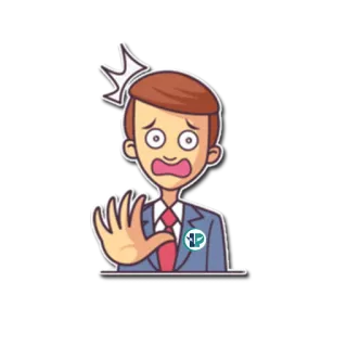 😫 naklejka, postać, kreskówka, stop, ręka, mężczyzna telegram sticker