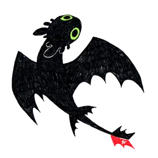 🦅 Toothless How to Train Your Dragon dragón, furia nocturna, chimuelo, dibujos animados telegram sticker