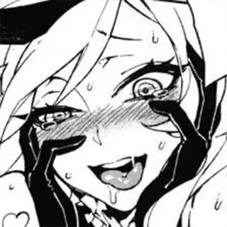 🤤 anime, manga, expression, sweat, face, excited telegram sticker