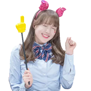 😄 persona, ragazza, sorridente, capelli, fiocco, bacchetta, cerchietto whatsapp sticker
