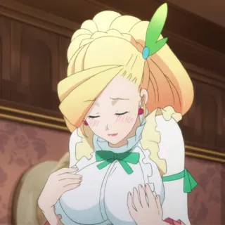 💫 アニメ, 女性, 赤面, 手 telegram sticker