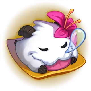 😴 Poro Poro, cute, flower, sleepy, lying down telegram sticker