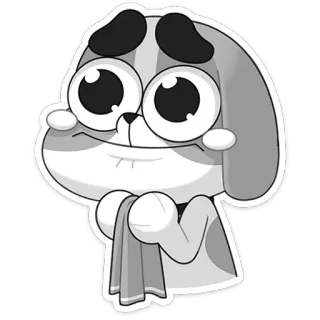 🥺 dog, sad, crying, cartoon, animal, grey telegram sticker