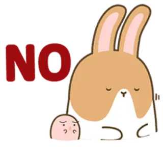 👎 NO rabbit, no, cute, animal, sticker, cartoon telegram sticker