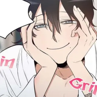 🖇 Grin anime, tersenyum, manga, karakter, seringai telegram sticker