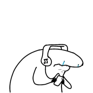 😭 Kartun, Musik, Headphone, Sedih, Menangis, Mendengarkan, Telepon telegram sticker