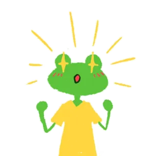 🤩 rana, scintillante, carino, kawaii, cartone animato, animale whatsapp sticker