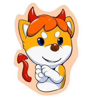 👹 dog, devil, cartoon, shiba inu, demon, cute, sticker telegram sticker