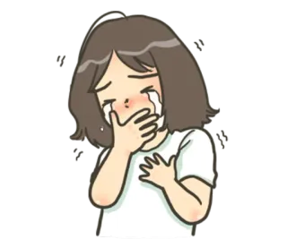 😭 울음, 슬픔, 눈물, 화남, 감정적, 만화 whatsapp sticker