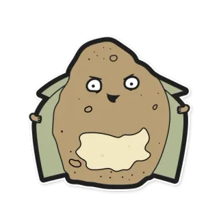 🍆 potato, cartoon, funny, character, food telegram sticker